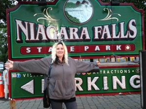 lisa in front of sign